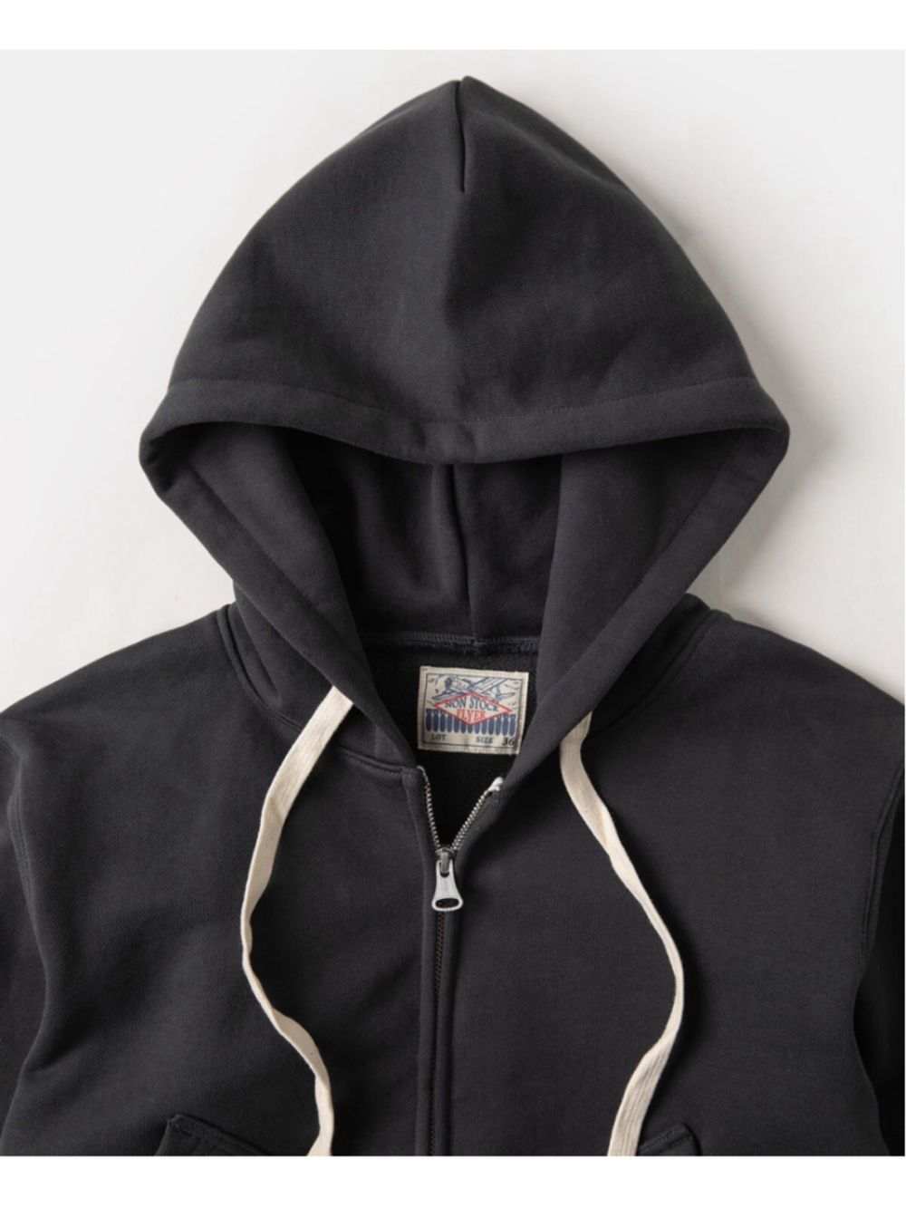 17.5 oz Terry Cloth Zip-Up Hoodie - Vintage Black Non Stock Mfg. Co. - Picture 5 of 15